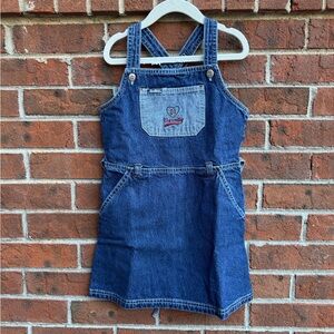 Vintage 90s Y2K Oshkosh B’gosh Denim Jean Dress Size 5 Girls Toddler 01 Varsity